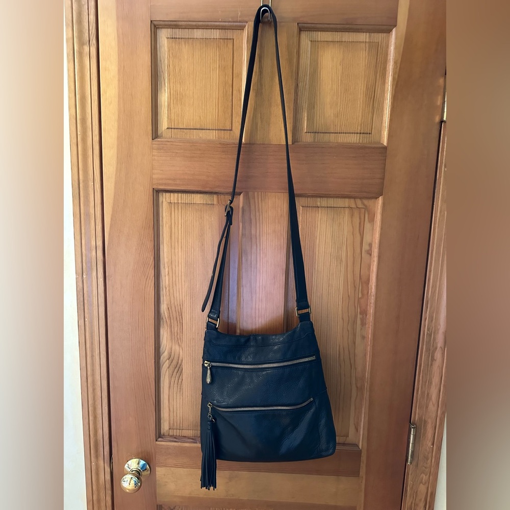Hobo Black Leather Crossbody Bag